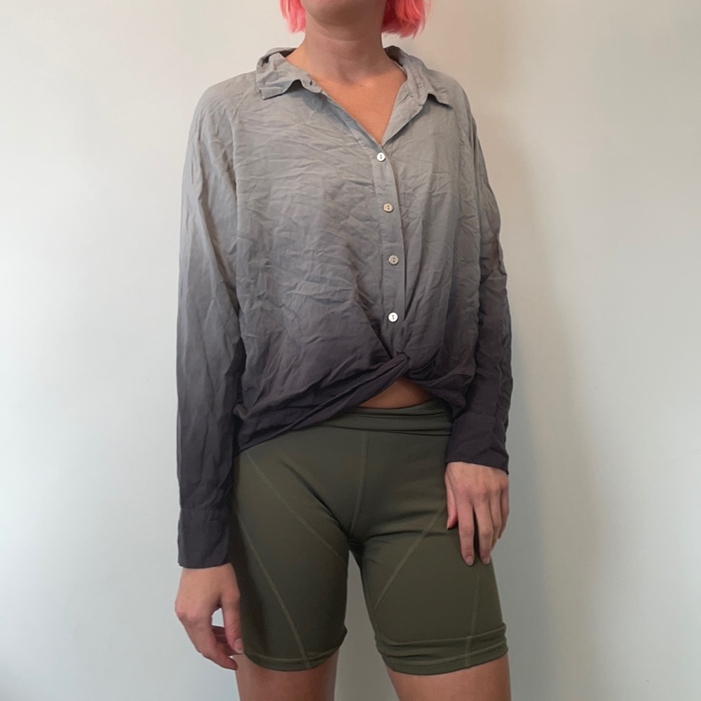 Ombré fade button down shirt